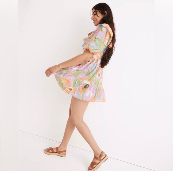 NWT Banjanan Scorpio Mini Dress in Euphoric Bloom Floral Ruffle Cotton - Picture 5 of 16